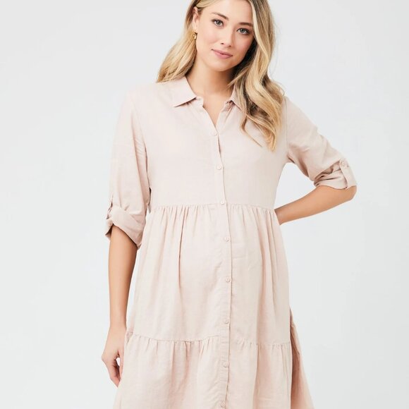 Ripe Adel Linen Dress Peachy Pink - Picture 1 of 1